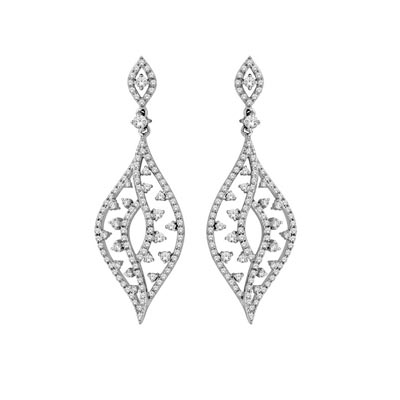 Diamond Dangle Earrings 1.0 Carat Total Weight