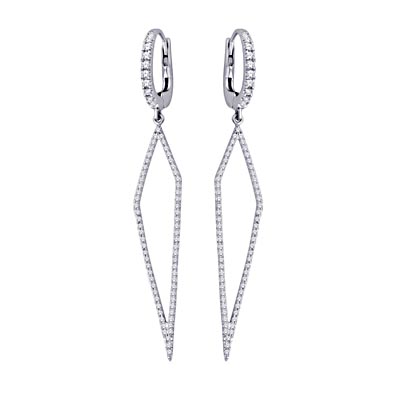 Diamond Dangle Earrings 3/8 Carat Total Weight