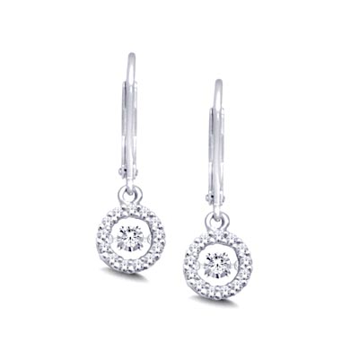 Moving Diamond Dangler Earrings 1/3 Carat Total Weight