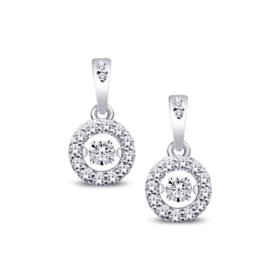 Moving Diamond Dangler Earrings 1/3 Carat Total Weight