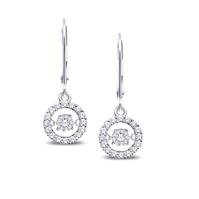 Moving Diamond Dangler Earrings 3/8 Carat Total Weight