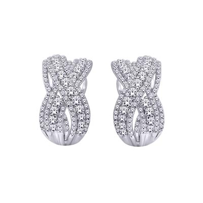 Diamond Omega Earrings 1.5 Carat Total Weight