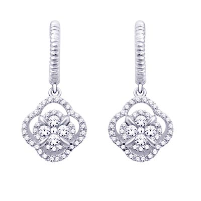 Diamond Dangle Earrings 1/2 Carat Total Weight