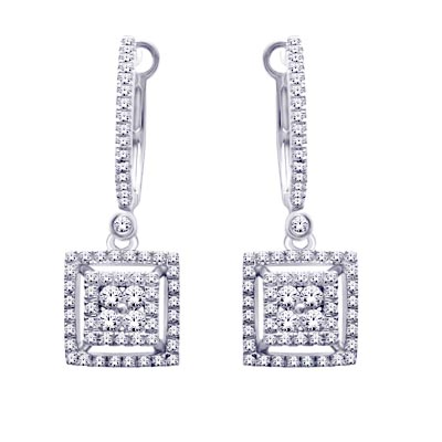 Diamond Hoop Earrings 1/2 Carat Total Weight