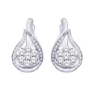 Diamond Hoop Earrings 3/4 Carat Total Weight