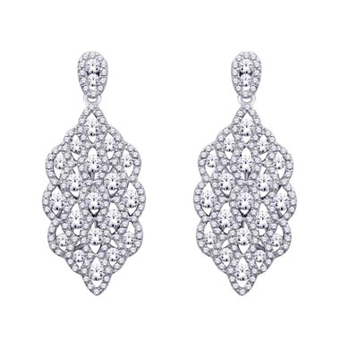 Diamond Dangle Earrings 3.75 Carat Total Weight