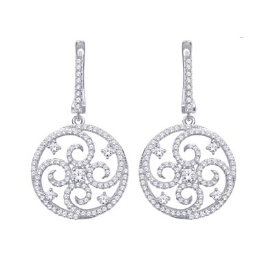 Diamond Dangle Earrings 1.5 Carat Total Weight