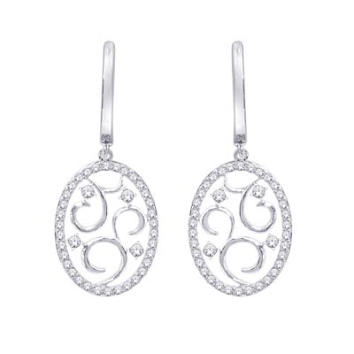 Diamond Dangle Earrings 1/2 Carat Total Weight