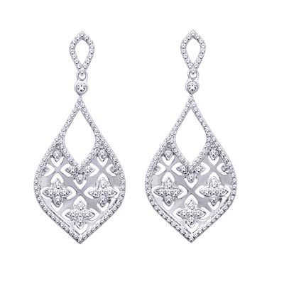 Diamond Dangle Earrings 5/8 Carat Total Weight