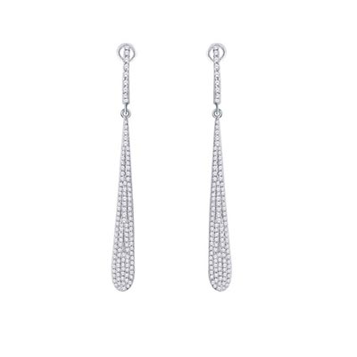 Diamond Dangle Earrings 3/4 Carat Total Weight