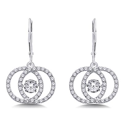 Moving Diamond Fashion Earrings 1.12 Carat Total Weight