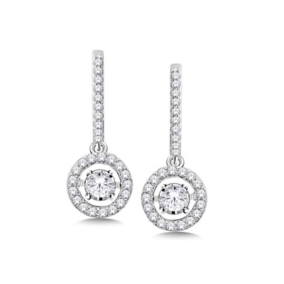 Moving Diamond Fashion Earrings 3/8 Carat Total Weight