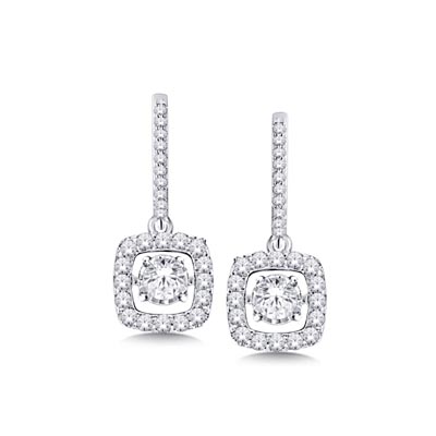Moving Diamond Fashion Earrings 3/8 Carat Total Weight