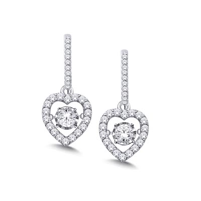 Moving Diamond Fashion Earrings 3/8 Carat Total Weight