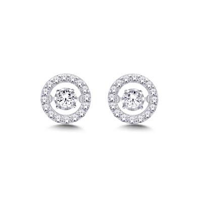 Moving Diamond Stud Earrings 3/8 Carat Total Weight