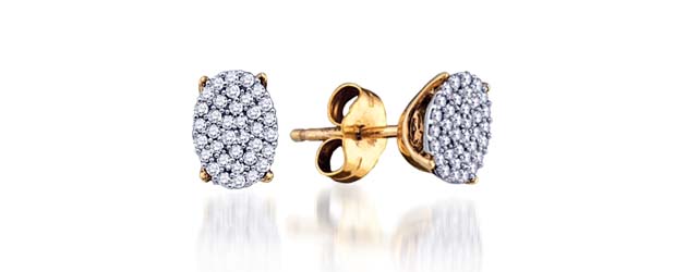 Micro Pave Diamond Earrings<br> 1/5 Carat Total Weight