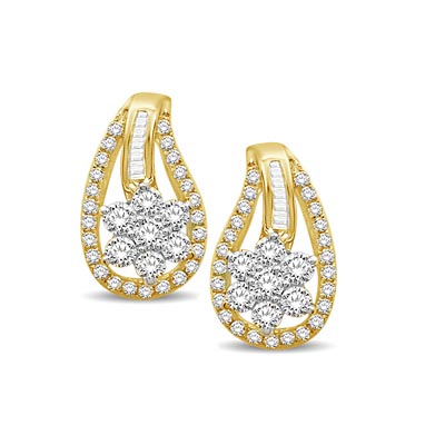 Diamond Fashion Earrings 0.67 Carat Total Weight