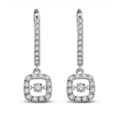 Moving Diamond Dangler Earrings 5/8 Carat Total Weight