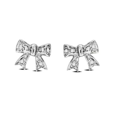 Diamond Bow Fashion Earrings 0.04 Carat Total Weight