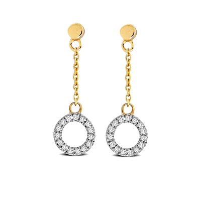 Diamond Dangler Earrings 1/10 Carat Total Weight