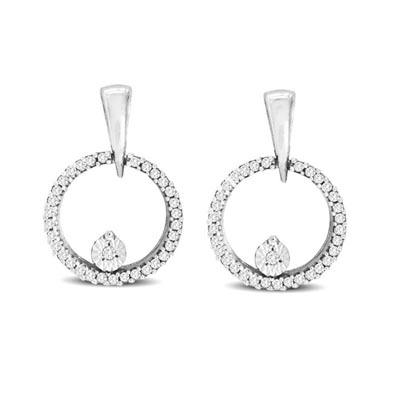 Diamond Circle Earrings 1/10 Carat Total Weight