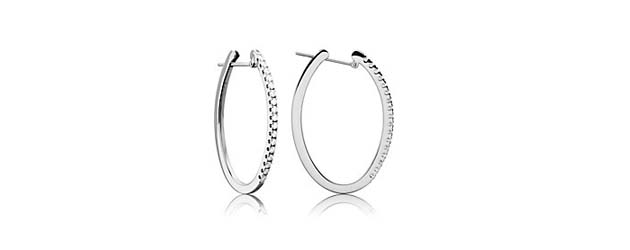 Prong Set Diamond Hoop Earrings 1/5 Carat Total Weight