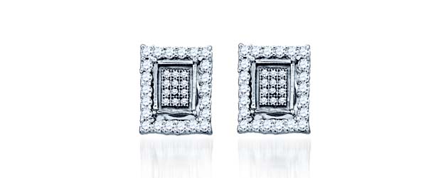 Micro Pave Diamond Earrings<br> .55 Carat Total Weight