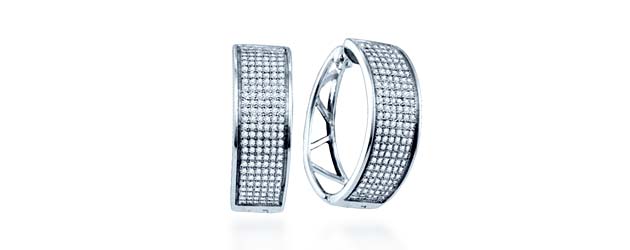 Micro Pave Diamond Earrings 9/10 Carat Total Weight 0.93 Carat Total Weight