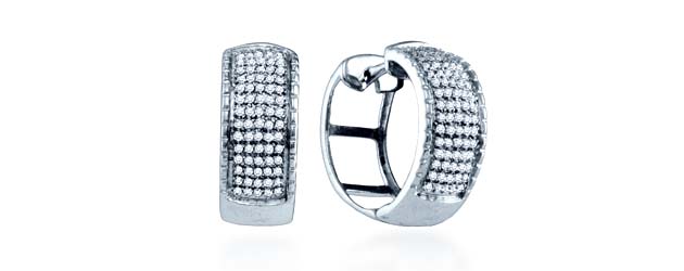 Micro Pave Diamond Earrings .43 Carat Total Weight 0.43 Carat Total Weight