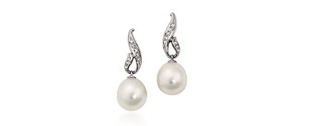 Genuine Paspaley White South Sea Culture Pearl Drop Earrings 24.21 Carat Total Weight