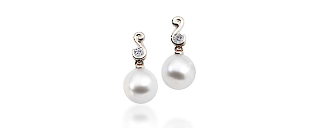 Genuine Paspaley White South Sea Culture Pearl  Shape Drop Earrings