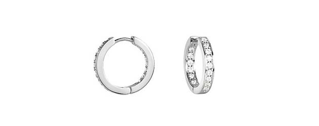 Diamond Channel Set Earrings 3/4 Carat Total Weight