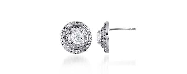 Entourage Diamond Stud Earrings 1.5 Carat Total Weight