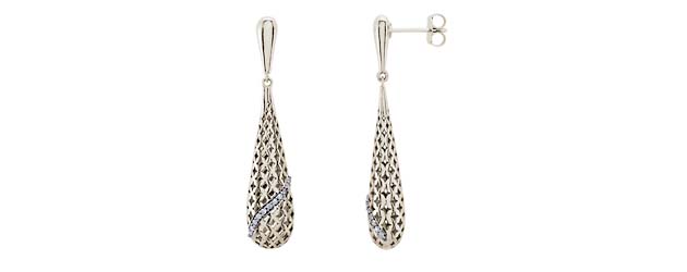 Teardrop-Shaped Diamond Earrings 1/10 Carat Total Weight