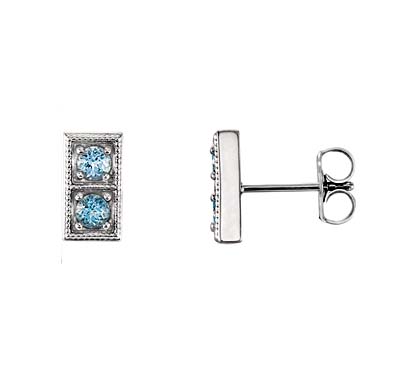 Aquamarine Earrings 3/8 Carat Total Weight