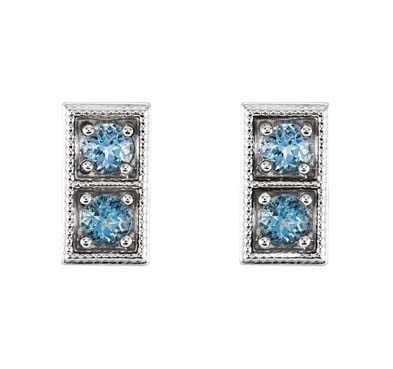 Aquamarine Earrings 3/8 Carat Total Weight