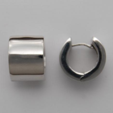 14K White Gold Huggie Style Earrings