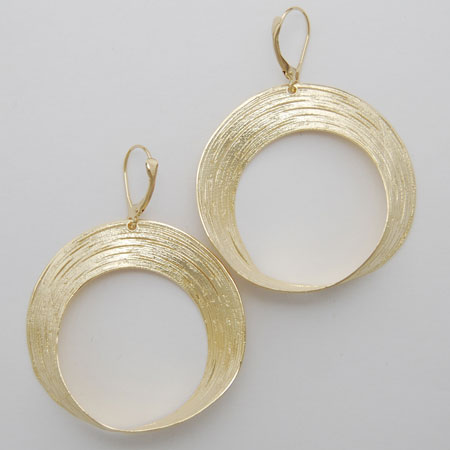 14K Yellow Gold Large Open Circle Earrings