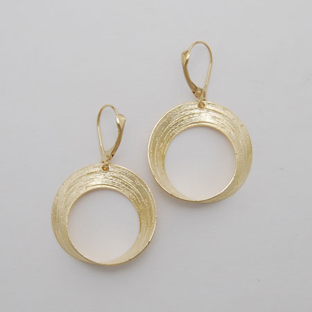 14K Yellow Gold Small Open Circle Earrings
