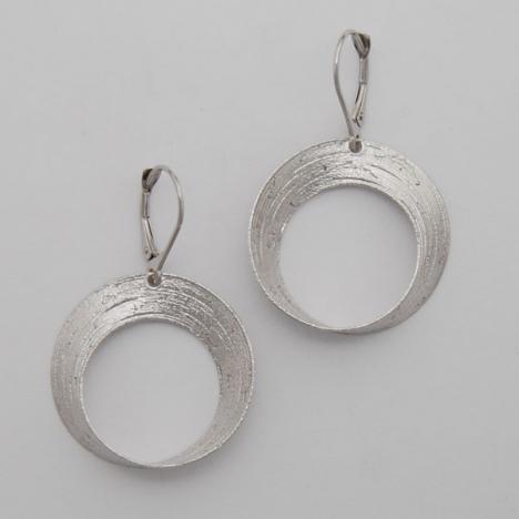 14K White Gold Small Open Twist Earrings