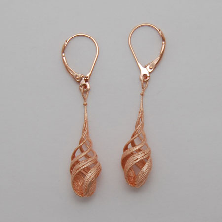 14K Rose Gold Triple Twist Earrings