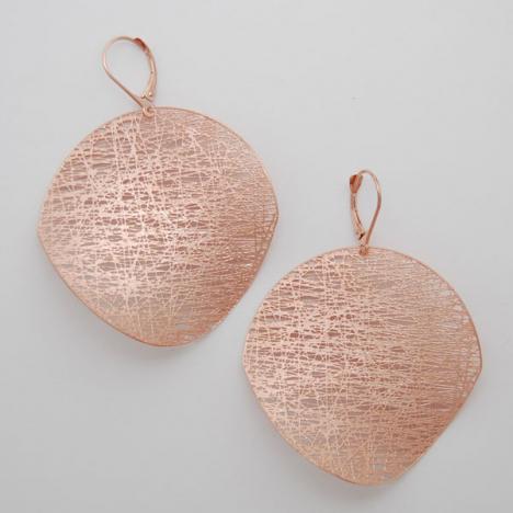 14K Rose Gold Large Circle Potato Chip Earrings