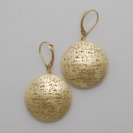 14K Yellow Gold Solid Round Earrings