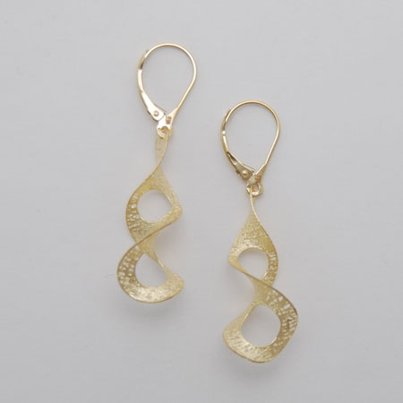 14K Yellow Gold Open Twist Earrings