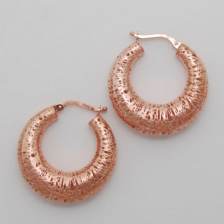 14K Rose Gold Graduated Hoop Earring