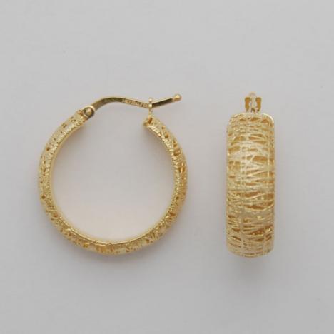 14K Yellow Gold Round Hoop Earrings 25mm