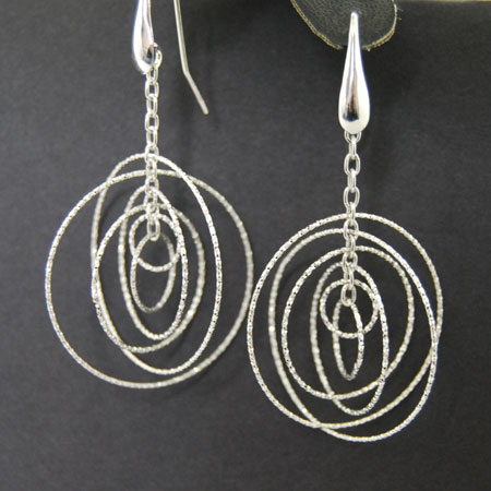 Sterling Silver Large Round Orbit Earrings