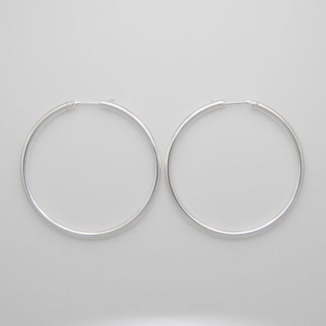Sterling Silver 3mm X 50mm Hoop Earrings