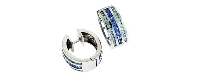 Tanzanite & Diamond Huggie Earrings 2.36 Carat Total Weight