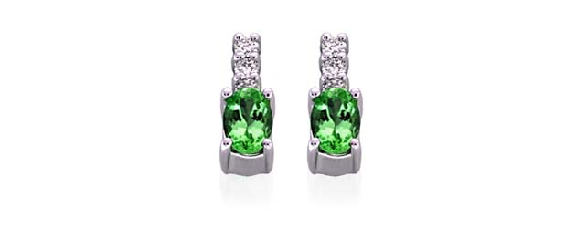 Genuine Oval Cut Emerald Diamond Earrings 1.0 Carat Total Weight